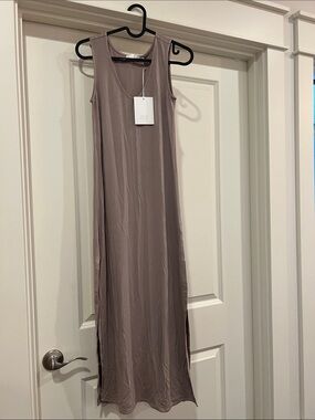 Rachel Parcell NWT V-Neck Shirt Midi Dress Pebble XS